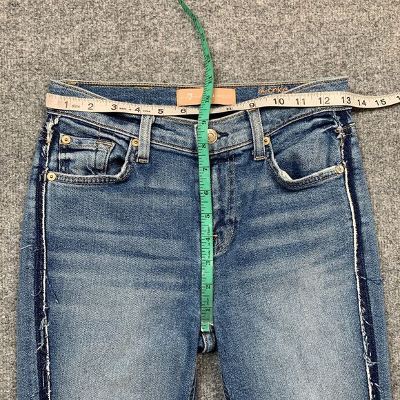 7 For All Mankind Jeans Womens 25 Denim Luxe Twisted Ankle Skinny Exposed Seams - Picture 6 of 14